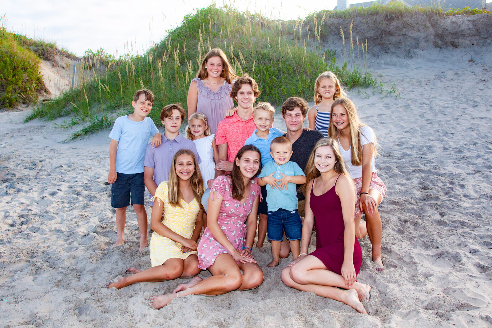 Family portrait near the dunes of the Outer Banks